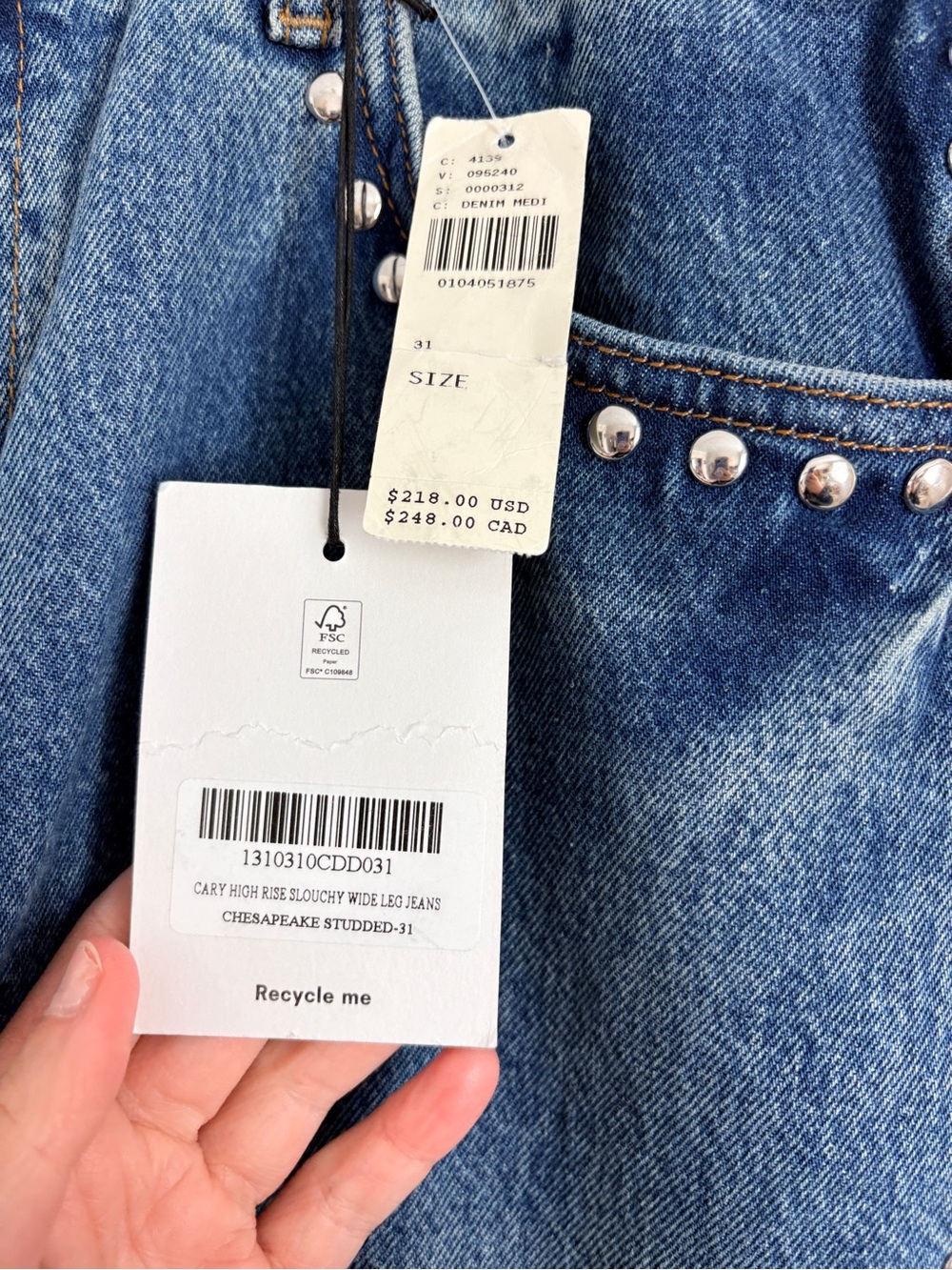 NWT Reformation Cary High-Rise Slouchy Wide-Leg Jeans - Picture 12 of 14
